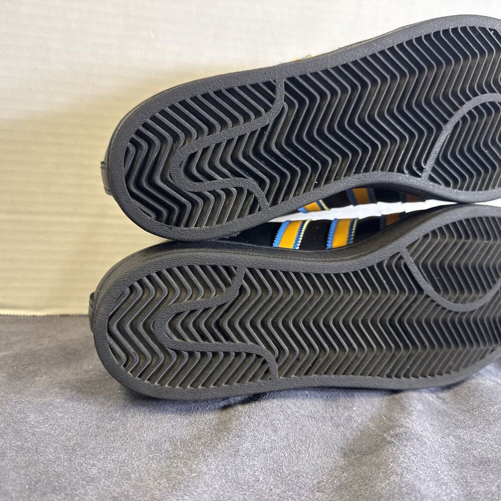 Adidas Superstar Mens Size 7 Black Gold Blue Athletic Lifestyle Shoes Sneakers - Picture 11 of 13